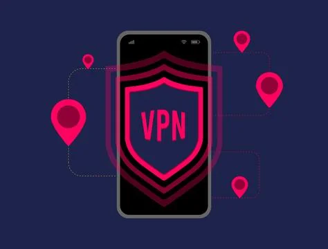 VPN Security Network. Enhancing Internet Privacy with Encryption VPN Software Illustrazione stock