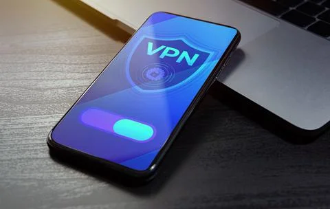 VPN Security Network - Internet Privacy Data Encryption Software Service concept Stock Photos