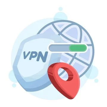 VPN security protects user privacy Stock Illustration