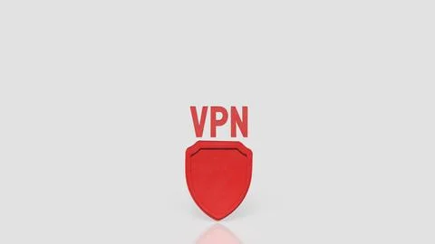 VPN Security Shield Online Privacy Protection Concept 3d render. イラスト素材