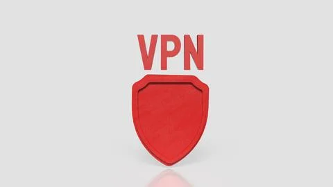 VPN Security Shield Online Privacy Protection Concept 3d render. 스톡 일러스트