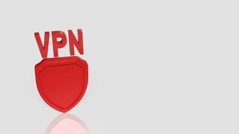 VPN Security Shield Online Privacy Protection Concept 3d render. 스톡 일러스트