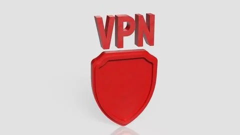 VPN Security Shield Online Privacy Protection Concept 3d render. 스톡 일러스트