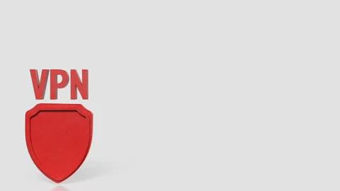 VPN Security Shield Online Privacy Protection Concept 3d render. 库存插图
