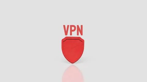 VPN Security Shield Online Privacy Protection Concept 3d render. イラスト素材