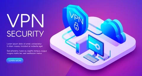 VPN security technology illustration Ilustración de archivo
