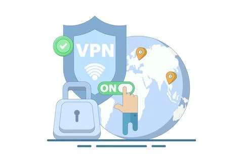 VPN Service Concept. Virtual private network access. Stock Illustration