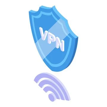 Vpn shield icon isometric vector. Server network イラスト素材