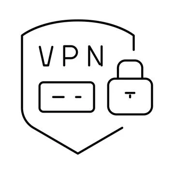 Vpn shield protecting data with secure padlock Stock Illustration