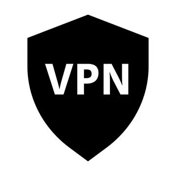 VPN shield silhouette icon. Vector. Ilustración de archivo