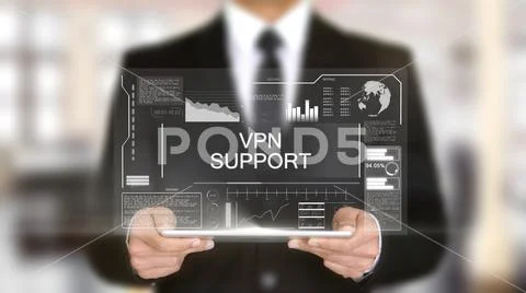 VPN Support, Hologram Futuristic Interface Concept, Augmented Virtual Reality Stock Photos
