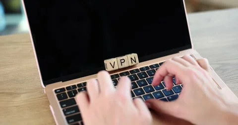 VPN technology and network security on laptop Stock Footage 262441957