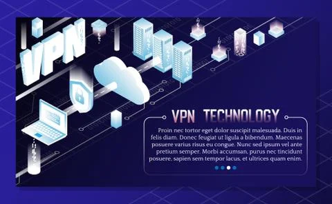 VPN technology vector isometric background Stock Illustration