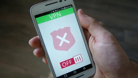 VPN Turned ON on Smartphone Screen For Privacy Stock Footage 76444716