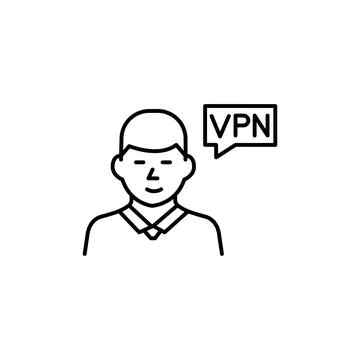 VPN user. Pixel perfect, editable stroke line art icon Stock Illustration