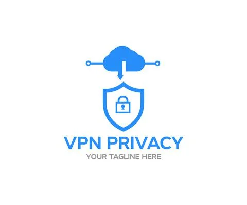 VPN - Virtual perivate network. Internet conncetion logo design. Illustrazione stock