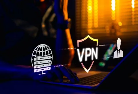VPN Virtual Private Network. Cybersecurity and data protection concept. Stock Photos