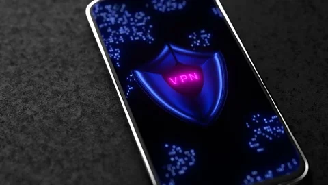 VPN. Virtual private network. Enable VPN on your smartphone. Stock Footage 203968838