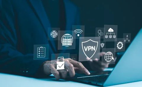 VPN, Virtual Private Network encryption connection concept. Stock Photos