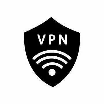 VPN - virtual private network icon. Simple shield with wi-fi symbol. Outlin.. Stock Illustration