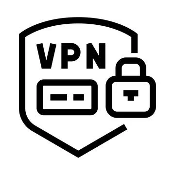 Vpn virtual private network icon offering online security 库存插图
