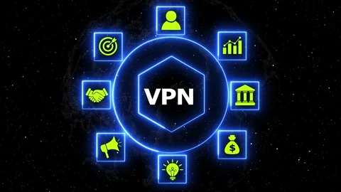 Vpn virtual private network infographic motion clip. Digital motion graphic.. 库存影片 333803259
