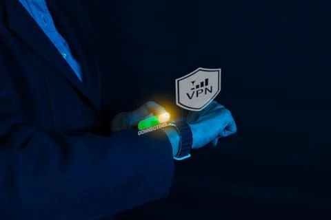 VPN, Virtual Private Network Protocol technology, Businesswoman connecting .. Stock Photos