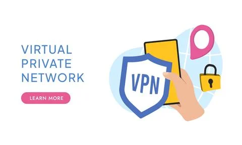 VPN Virtual Private Network Service Software. Internet Security and VPN Privacy Stock Illustration