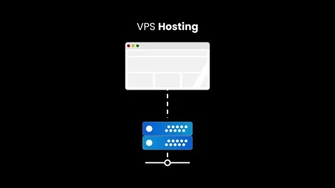 VPS Hosting Animation on Black Background | Virtual Private Server Stock Footage 328590113