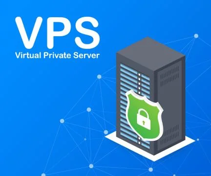 VPS Virtual private server web hosting services infrastructure technology. Ve Stock Illustration