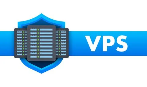 VPS Virtual private server web hosting services infrastructure technology Stock Illustration