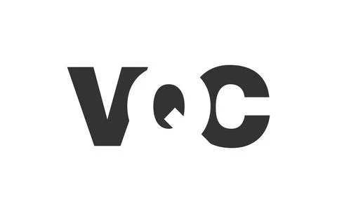 VQC logo design. Initial letter V Q C bold font style for tech startups, co.. Stock Illustration