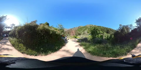 VR 360 Big Sur McWay Fall Hiking POV Equirectangular 08 California Coast USA Video stock 244465409