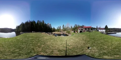 VR 360 Chalet and Lake in Quebec Area 04 360 VR Video stock 89907349