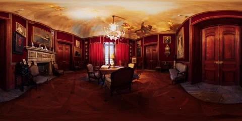 Vr 360 classic smoking cigar room Vídeos de archivo 141037664