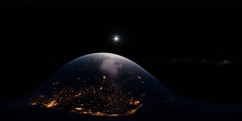 VR 360 Earth and Sun from space Stock Footage 149360169