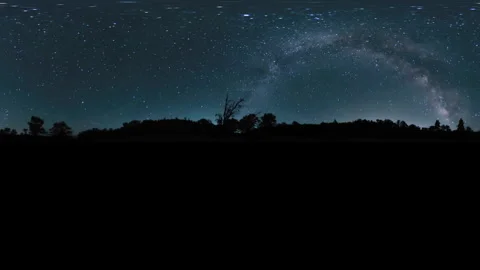 VR 360 Equirectangular Milky Way Galaxy Time Lapse Summer Starry Night Sky Mount Video stock 319025856