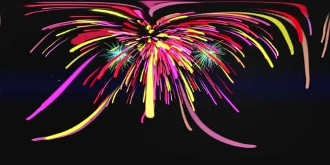 VR 360 Firework Background in Dark Space Stock Footage 68907920