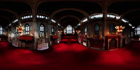 Vr 360 Guildehall Great Hall in London Stock Footage 130636743