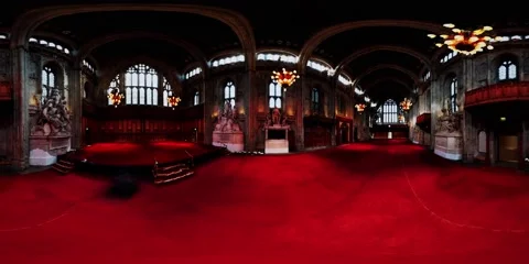 Vr 360 Guildehall Great Hall in London 库存影片 141037255