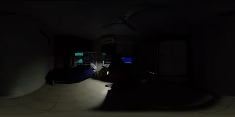 VR 360 Hacker is planning his cyberattack Stock Footage 85881823