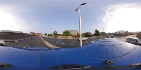 VR 360 hyperlapse of driving from on top of the car in Edinburgh Stock Footage 137278259