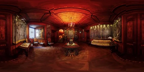 Vr 360 inside the armoury room interior Vidéo 139390879
