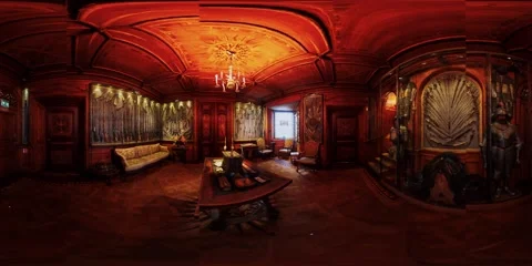 Vr 360 inside the armoury room interior 库存影片 141038353