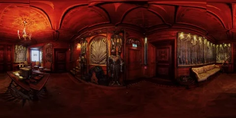 Vr 360 inside the armoury room interior Stock Footage 141414206