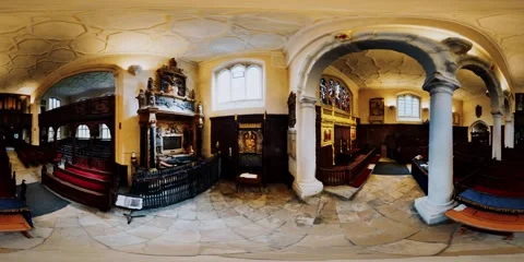 Vr 360 inside the Charterhouse Chapel interior Stock Footage 130636109