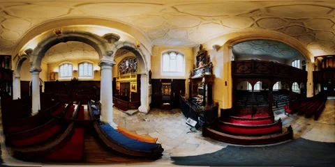 Vr 360 inside the Charterhouse Chapel interior Vídeos de archivo 136242606