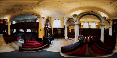 Vr 360 inside the Charterhouse Chapel interior Stock Footage 140472061