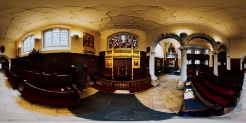 Vr 360 inside the Charterhouse Chapel interior Stock Footage 141036547