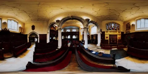 Vr 360 inside the Charterhouse Chapel interior Stock Footage 142542717